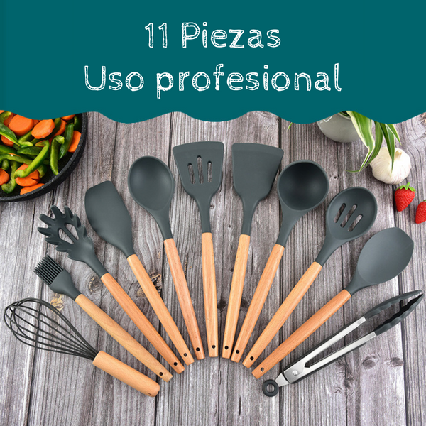 Set de 11 utensilios de cocina alta resistencia