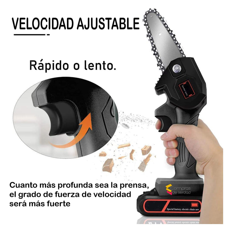 Motosierra Portátil Profesional + 2 Baterías Recargables + Maletín con Accesorios