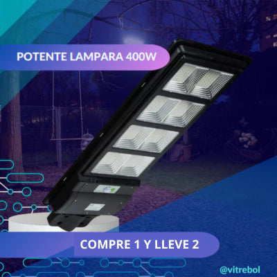 (compre 1 y lleve 2) Lampara con panel solar grande 400 W - Potente y duradera.